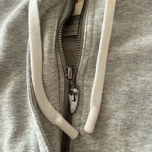 Vintage Nike Orange Swoosh‎ Full Zip Hoodie SZ XL Gray Rainbow Shoe Charm Rare - Picture 5 of 16